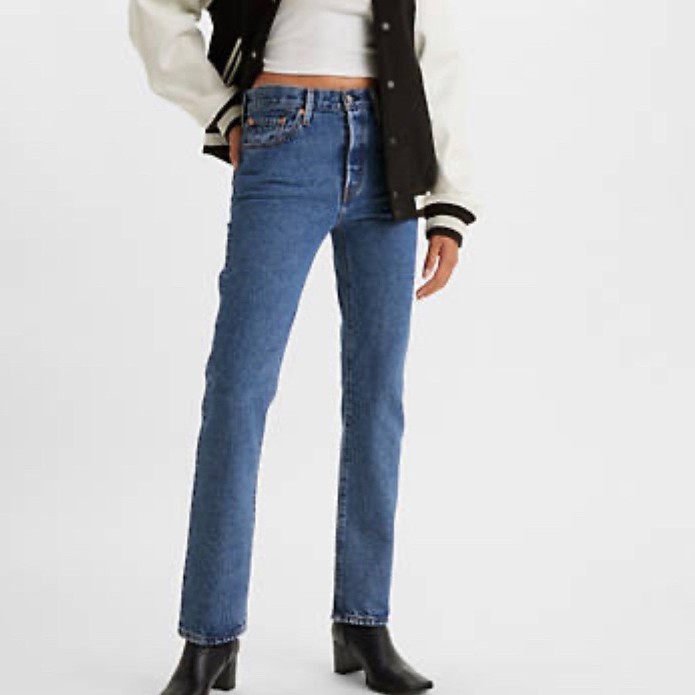 Levi’s darkwash 501 selvedge jeans- used/good condition
